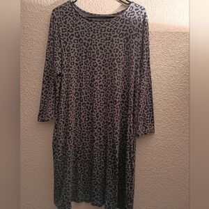 Leopard Print Gray And Black Super Soft Dress XXL 2X